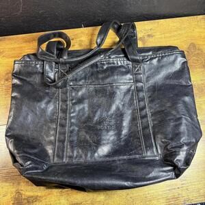 Fortis Black Faux Leather Tote Bag Zip Top Shoulder Work Travel Laptop